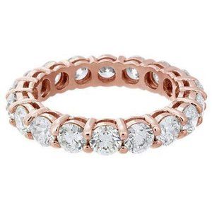 5.10 Carats round diamond wedding band ring rose gold